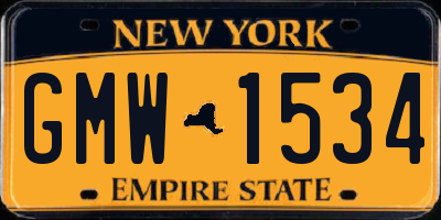 NY license plate GMW1534