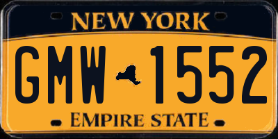 NY license plate GMW1552
