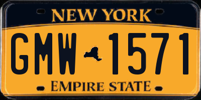 NY license plate GMW1571