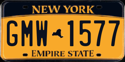 NY license plate GMW1577