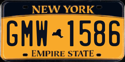 NY license plate GMW1586