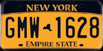NY license plate GMW1628