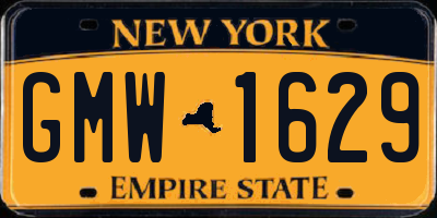 NY license plate GMW1629