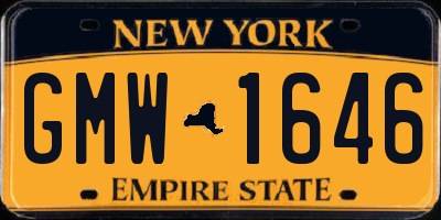 NY license plate GMW1646
