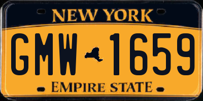 NY license plate GMW1659