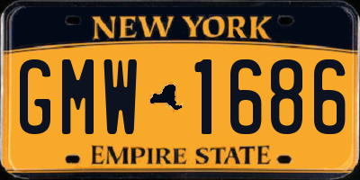 NY license plate GMW1686