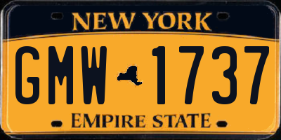 NY license plate GMW1737
