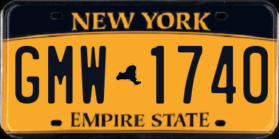 NY license plate GMW1740
