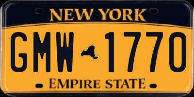 NY license plate GMW1770