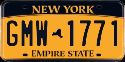NY license plate GMW1771