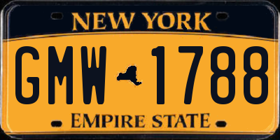 NY license plate GMW1788