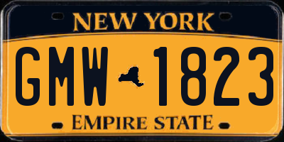 NY license plate GMW1823