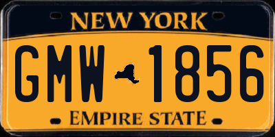 NY license plate GMW1856