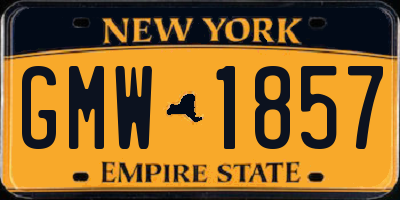 NY license plate GMW1857