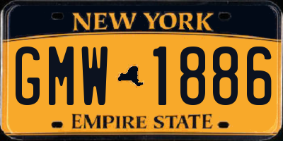 NY license plate GMW1886