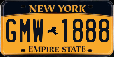 NY license plate GMW1888