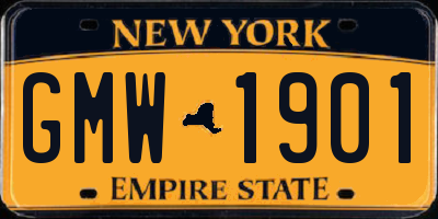 NY license plate GMW1901