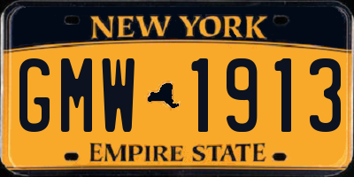 NY license plate GMW1913