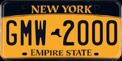 NY license plate GMW2000