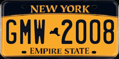 NY license plate GMW2008
