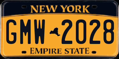 NY license plate GMW2028