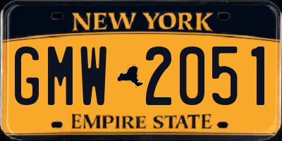 NY license plate GMW2051