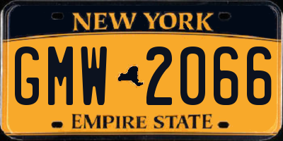 NY license plate GMW2066