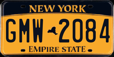 NY license plate GMW2084
