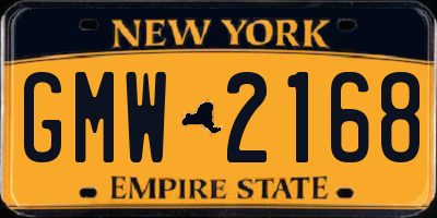 NY license plate GMW2168