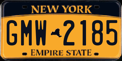 NY license plate GMW2185