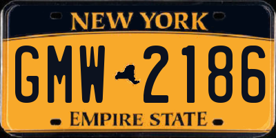 NY license plate GMW2186