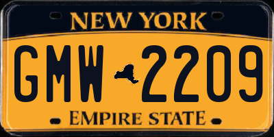 NY license plate GMW2209