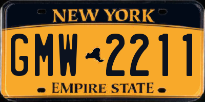 NY license plate GMW2211