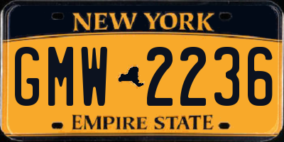 NY license plate GMW2236