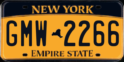 NY license plate GMW2266