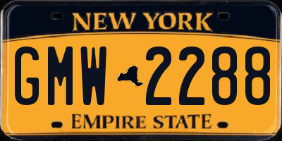 NY license plate GMW2288