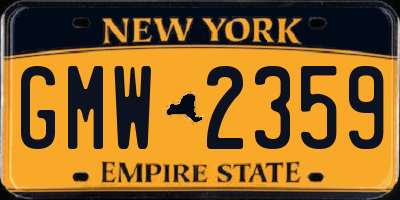 NY license plate GMW2359