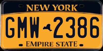 NY license plate GMW2386