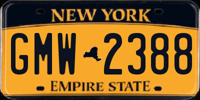 NY license plate GMW2388