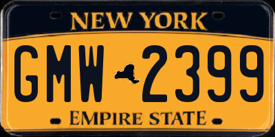 NY license plate GMW2399