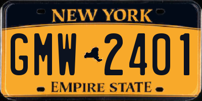 NY license plate GMW2401