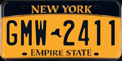 NY license plate GMW2411