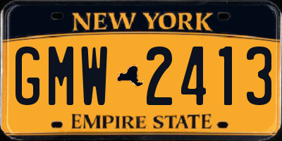 NY license plate GMW2413