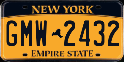 NY license plate GMW2432