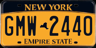 NY license plate GMW2440