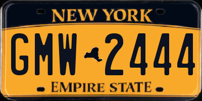 NY license plate GMW2444
