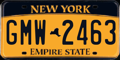 NY license plate GMW2463