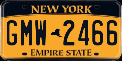 NY license plate GMW2466
