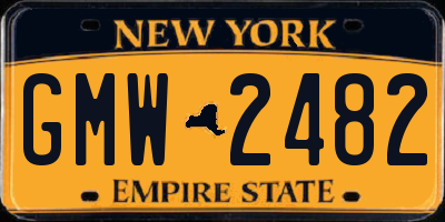 NY license plate GMW2482