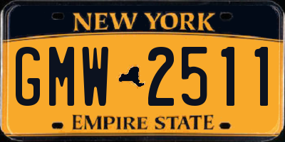 NY license plate GMW2511